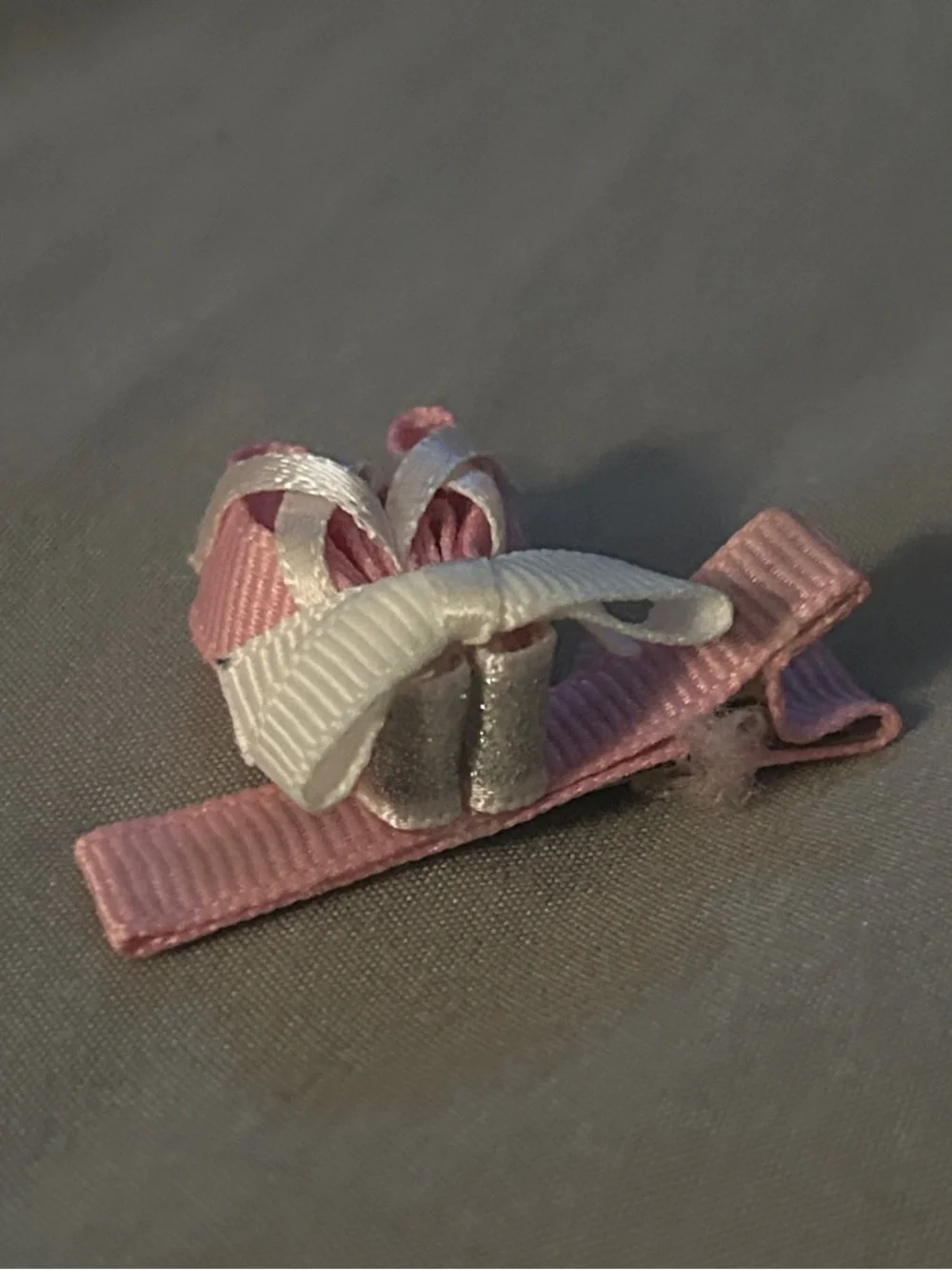 Pink Ribbon Ballet Shoe Hair Clip